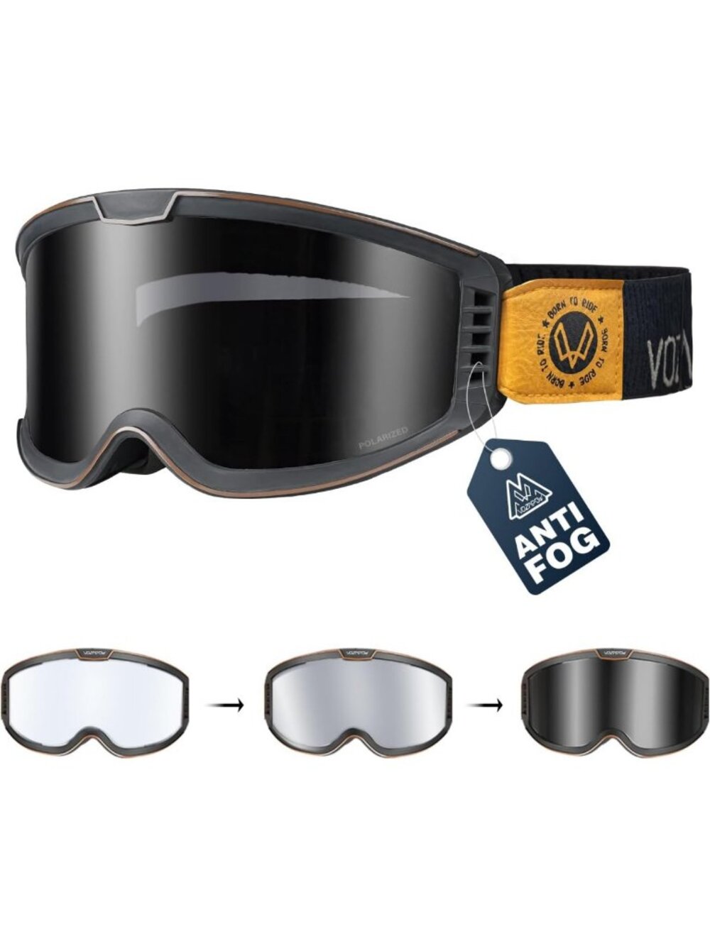 Photochromic Anti-Fog Motorcycle Goggles for Men & Women - UV Protection